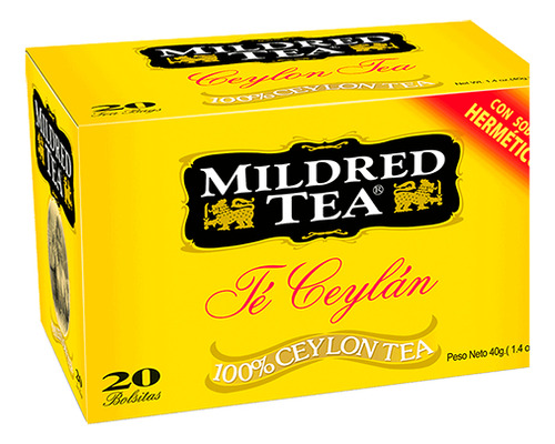 Té Mildred Ceylan 20 Bolsitas