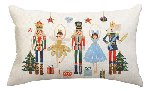 Fundas De Almohada De Navidad De 12 X 20 Pulgadas, Casc...