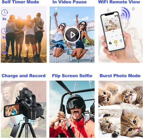Edealz Videocámara 4k 64mp Cámara Vlogging Para Cámara De Vi