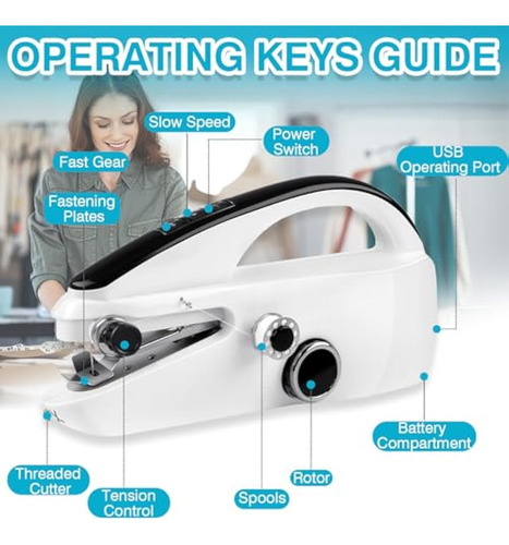 Máquina De Coser De Mano Para Principiantes, Mini