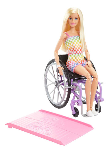 Boneca Com Cadeira De Rodas Rosa Barbie Fashionista