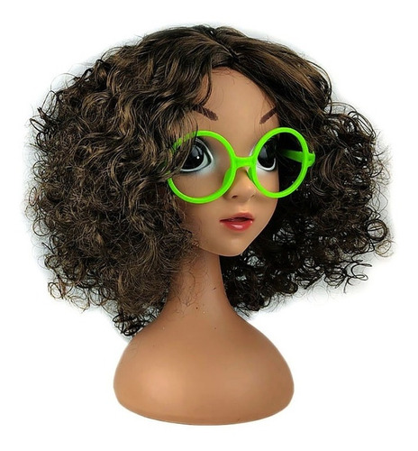 Imagem 8 de 10 de Fantasia Infantil Mirabel Vestido Peruca Brinco Óculos Bolsa