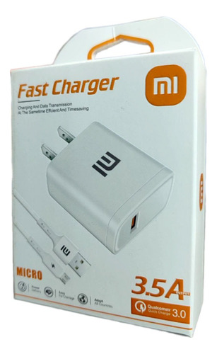 Cargador Xiaomi Mi.microusb Carga Rapida 3.5 A Fast Charger