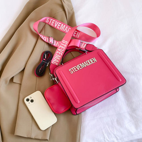 Bolso De Mano Para Mujer De Color Liso Tipo Bandolera De Pu