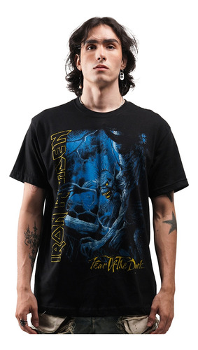 Camiseta Iron Maiden Fear Of The Dark Blue Oficlal