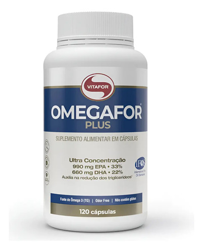 Vitafor Ômegafor Plus 120 Cápsulas - Selo Ifos Sabor Sem Sabor