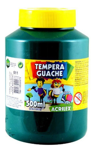 Tinta Tempera Guache Escolar Acrilex 511 - Verde 500ml