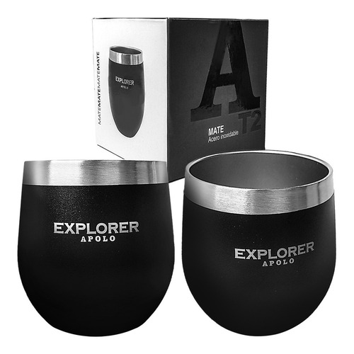 Imagen 3 de 10 de Mate Térmico Clásico Explorer Apolo 193 Ml Acero Inoxidable