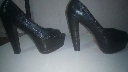 Imagen 4 de 5 de Zapatos Estiletos Negros Talle N°40 Nuevos Un Solo Uso