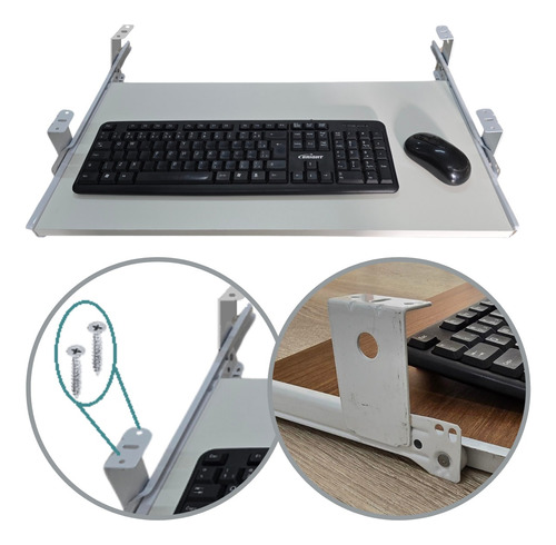 Corrediça Para Teclado Branco Kit