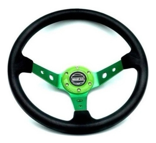  Volante Deportivo Auto Mango Liso Verde Universal Tuning