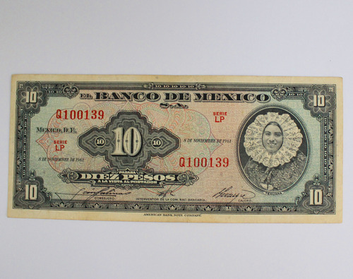 Billete 10 Pesos Tehuana Familia A 