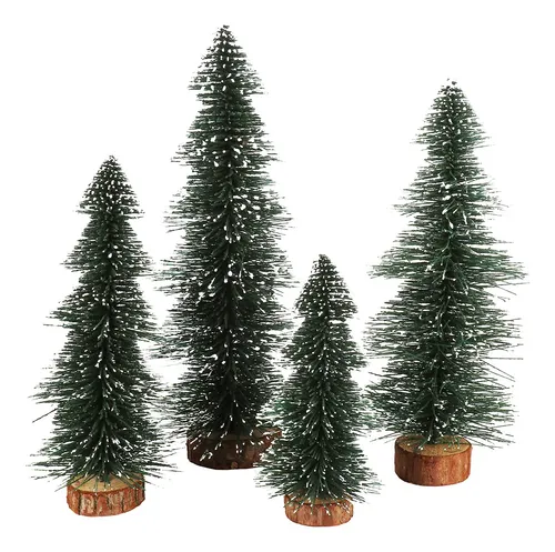 Iuibmi Mini Árbol De Navidad, Juego De 4 Árboles De Cepil.