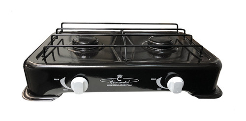 Anafe Negro Enlozado 2 Hornallas Cocina Gas Envasado 53x31cm