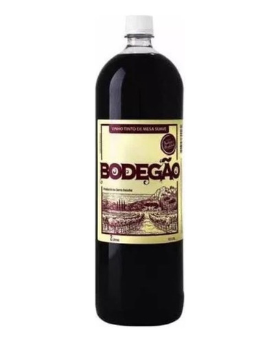 Vinho Brasileiro Bodegão Tinto Suave 2l- Kit 3un