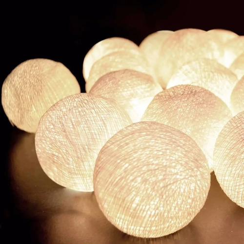 Luminária Cordão Fio De Luz Led  30 Bolas = 3 Kits 10 Bolas