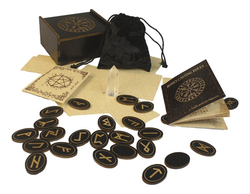 Juego De Runas De Madera Wicca, 25 Piezas, Regalos De