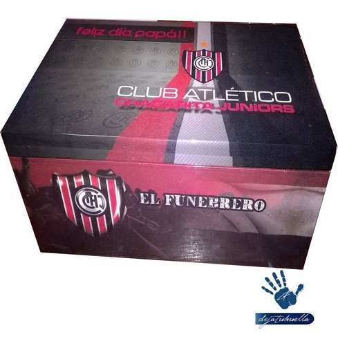 Chacarita Juniors Caja De Madera (26x16x10)