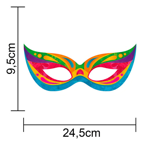 Máscara Carnaval Em Eva Colorida Folia Com Elástico - 01 Un