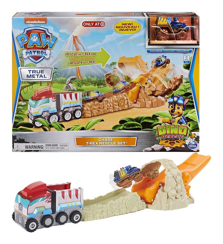 Paw Patrol Dino Rescue T Rex Chase Vehiculo Metal Orig Sk