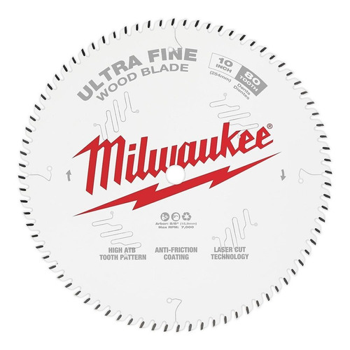 Disco Milwaukee Para Sierra 10 Pulgadas 80 Dientes