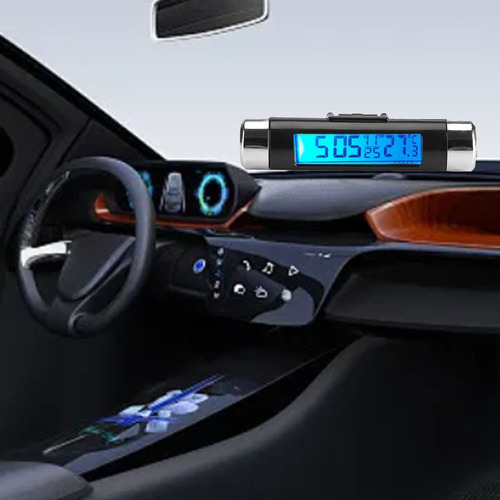 Monitor Digital Automotriz Termómetro Reloj Del Coche De Lcd