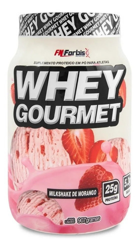 1  Whey Gourmet Fn-forbis 25g De Proteína 907g Sabor Morango