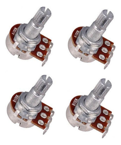 Kit De Potenciómetros Para Bajo Y Guitarra De Eje 3 Piezas