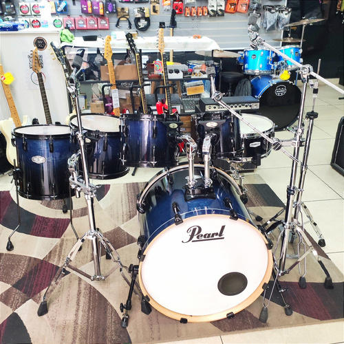 Bateria Pearl Vision All Birch Shell, Ferragens E Bags Usada