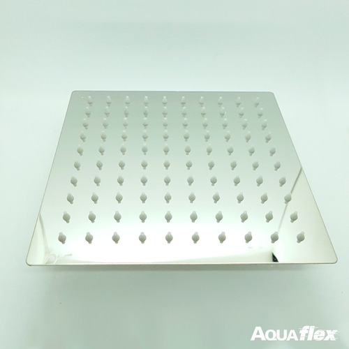 Imagen 3 de 10 de Flor Ducha Metalica Cuadrada 20cm Brazo 40cm 7091c Aquaflex