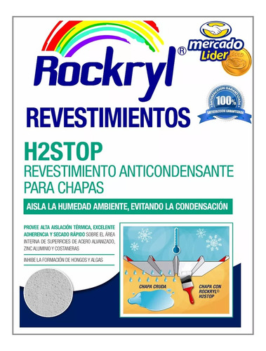 Pintura Anticondensante Chapa Ductos  Rockryl H2stop 10 Lts