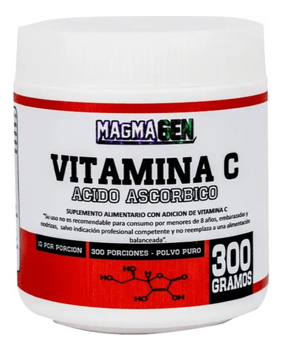 Magmagen - Vitamina C 100% En Polvo Alta Potencia 300g