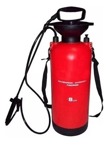 Pulverizador Fumigador Exahome Rociador 8 Lts Lanza Correa Color Rojo