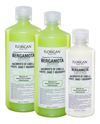 Shampoo Bergamota 1lt. Kit 2 Pzs Más Acondicionador Florigan