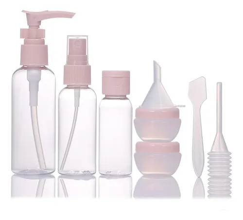 comprar Kit X8 Envases Recargables Viajero Para Champú Jabón Cremas