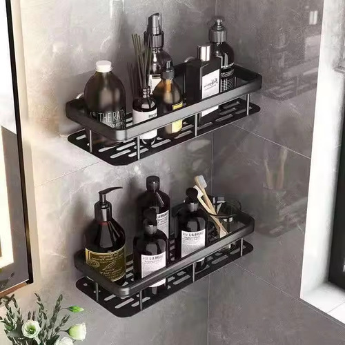 Estante Organizador de Baño Inomax – Repisa de Aluminio Negra para Ducha