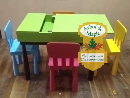 Imagen 5 de 10 de Mesas Para Niños En Madera - Dormitorios Infantiles