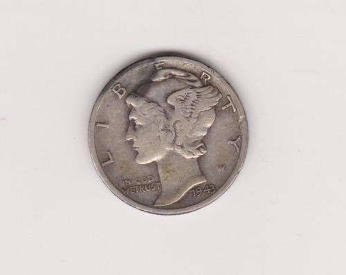 Moneda Eeuu 1 Dime 1943 D Plata Muy Bueno (Usado)