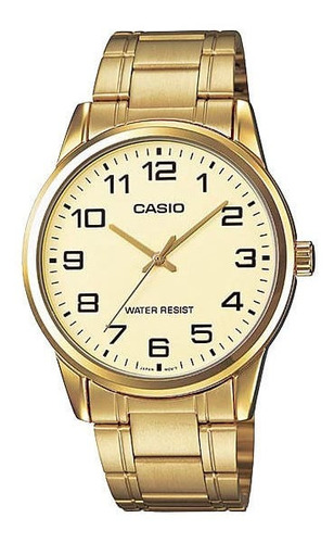 Relógio Casio Masculino Dourado Analógico Mtp-v001g-9budf