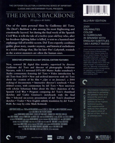 The Devil Backbone El Espinazo Del Diablo Pelicula Blu-ray