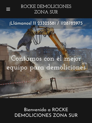 Imagen 1 de 5 de Demoliciones En Zona Sur Alquiler De Mini Pala Y Camiones