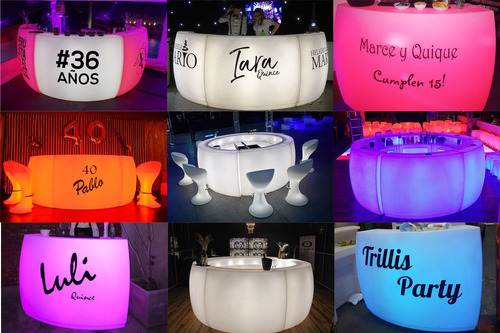 Imagen 5 de 10 de Alquiler De Barra De Tragos Led, Living, Pista Led, Sillones