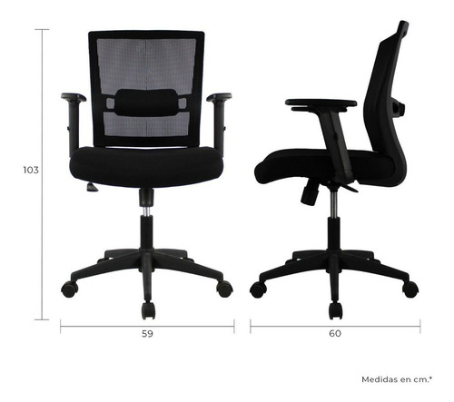 Silla Ejecutiva Mundo In Bilbao Jm-318-1 Oficina Home Office Color Negro Material del tapizado Tela Tipo mesh