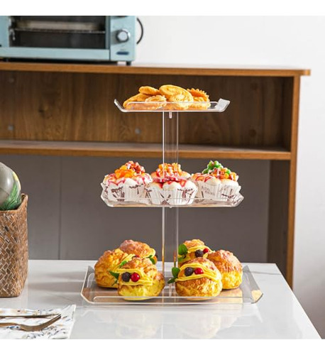 Torre De Cupcakes De 3 Niveles Para 24 Cupcakes, Soporte De