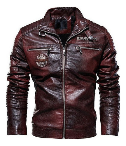 Chaqueta De Moto De Cuero Térmico Para Hombre