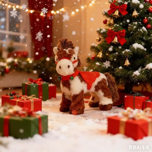 Caballo De Peluche Eléctrico Interactivo Con Sonidos Realistas Y Movimiento, Ideal Para Niños Desde 3 Años, Peluche Manchado De 30x12x32 Cm