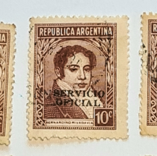 Sellos Bernardino Rivadavia 10c 1942 Argentina Correos (Usado)