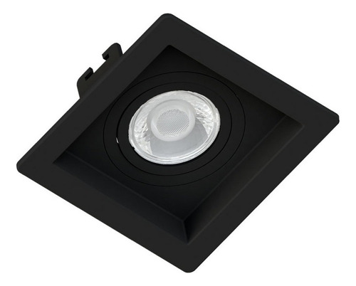 Spot Embutir Quadrado Recuado + Led Par20 7w Ip65 Cor Preto