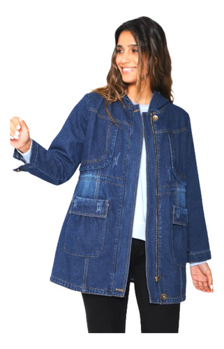 Saco Tapado Jean Campera Denim Talle Amplio Importado