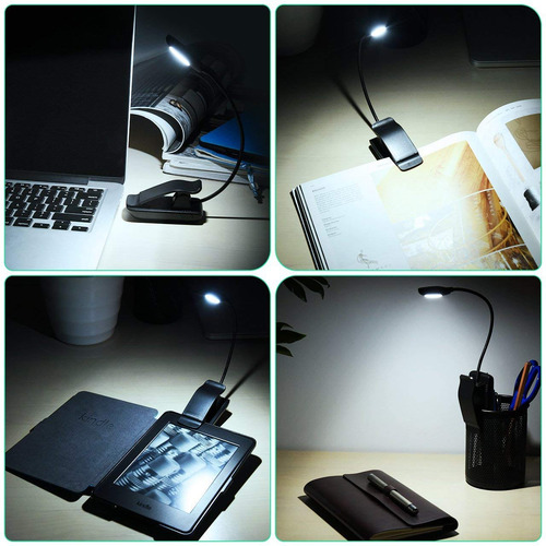 Luz Del Libro Recargable 7 Led,de Intensidad Regulable Luz